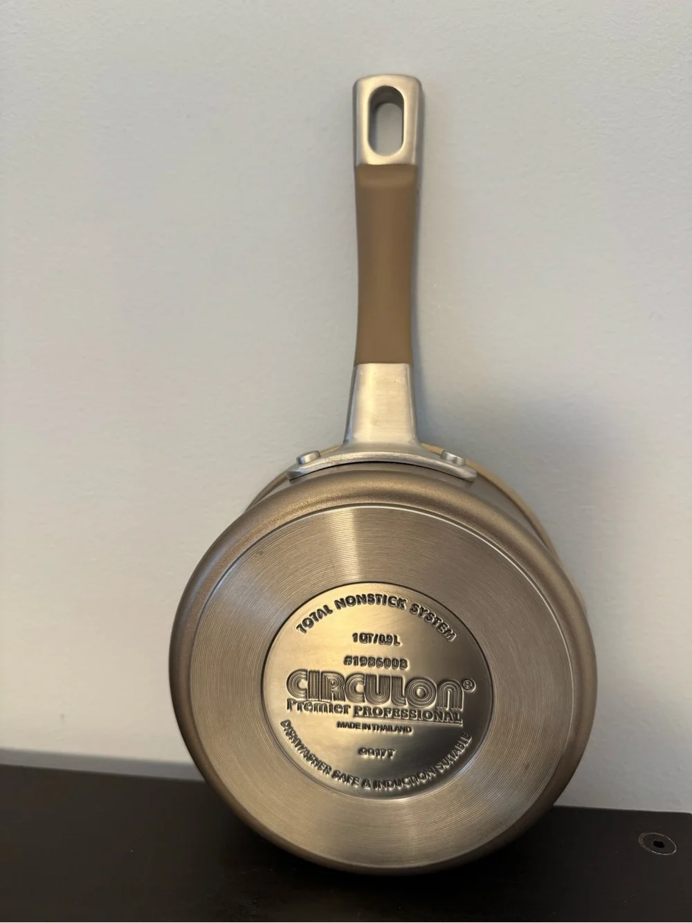Circulon Premier Professional 1 QT Saucepan nonstick glass straining lid bronze